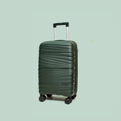 Vayaa 02 Blackish Green Luggage Set: Durable & Secure PP Trolley with 7-Year Warranty