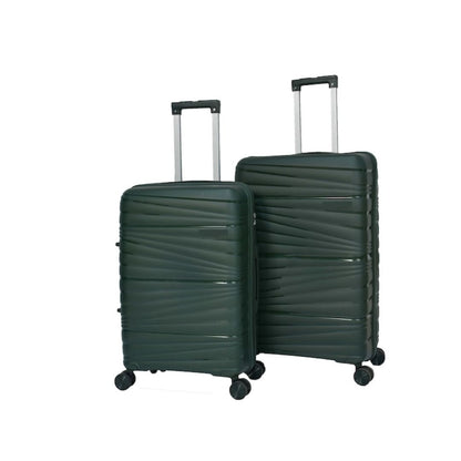 Vayaa 02 Blackish Green Luggage Set: Durable & Secure PP Trolley with 7-Year Warranty