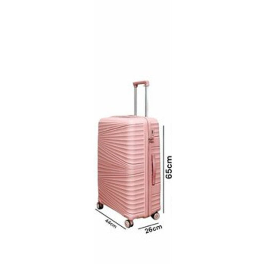 Vayaa 02 Pink Luggage 24 Inch Medium Size : Durable & Secure PP Trolley with 7-Year Warranty