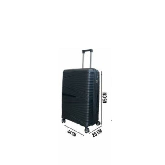 Vayaa 02 Black Luggage 24 Inch Medium Size : Durable & Secure PP Trolley with 7-Year Warranty