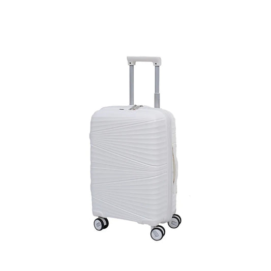 Vayaa 02 White Luggage 24 Inch Medium Size : Durable & Secure PP Trolley with 7-Year Warranty