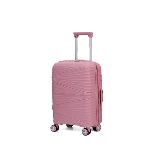 Vayaa 02 Rose Gold Luggage 24 Inch Medium Size : Durable & Secure PP Trolley with 7-Year Warranty