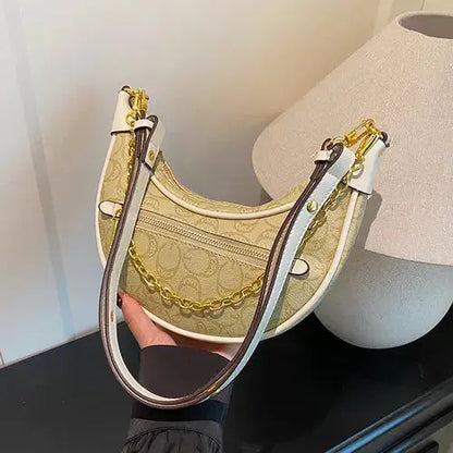 Monogram Crescent Vegan Leather Hobo Bag – Ivory & Sand