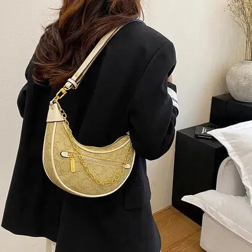 Monogram Crescent Vegan Leather Hobo Bag – Ivory & Sand