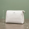 White Textured Vegan Leather Sling Bag | Zip Pocket