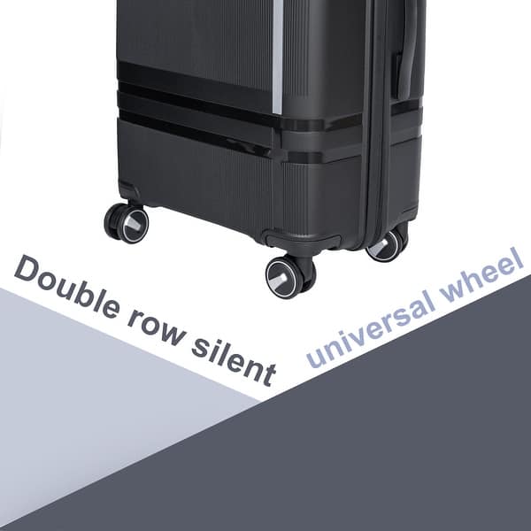 Vayaa 01 Black Luggage Set: Durable & Secure PP Trolley with 7-Year Warranty