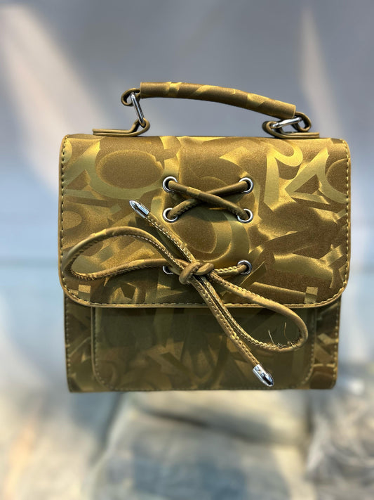 Velvet Convertible Sling Backpack Golden