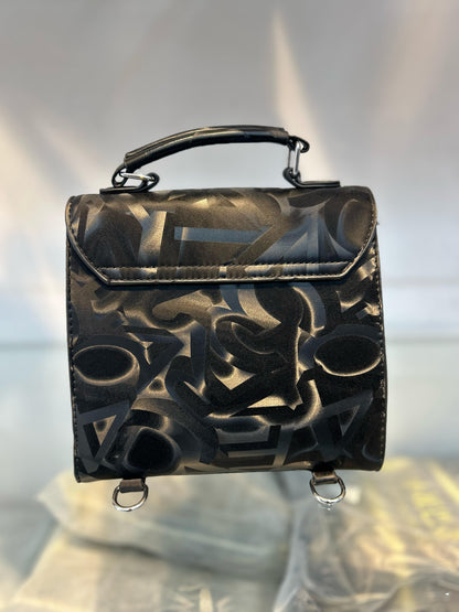 Velvet Convertible Sling Backpack Black