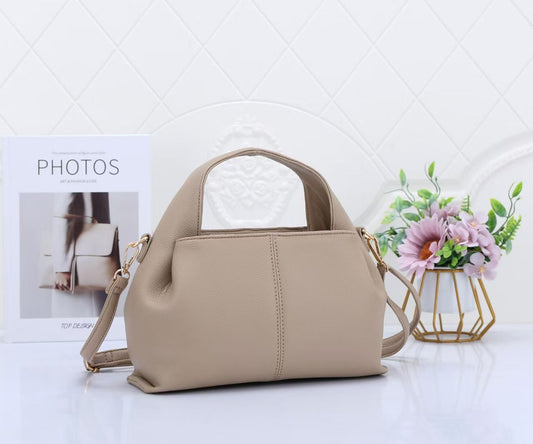 Premium Vegan Leather Beige Sling Vanilla Handbag