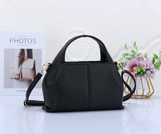 Premium Vegan Leather Black Sling Vanilla Handbag