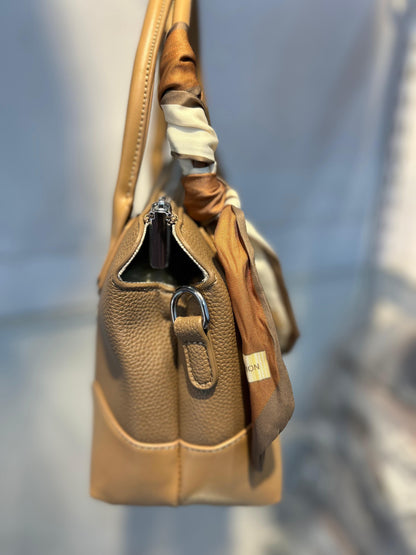 Versatile & Vegan: The Detachable Scarf Handbag Khakhi