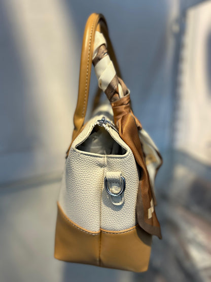 Versatile & Vegan: The Detachable Scarf Handbag White