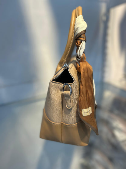 Versatile & Vegan: The Detachable Scarf Handbag Apricot