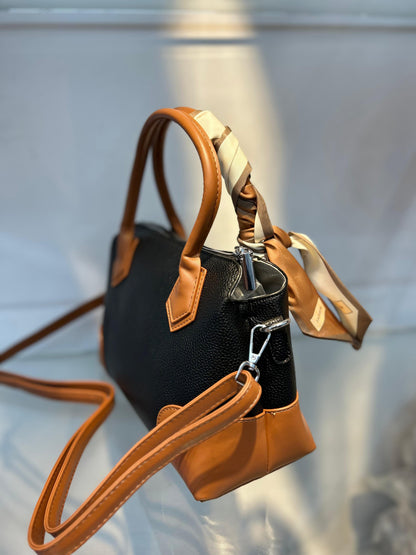 Versatile & Vegan: The Detachable Scarf Handbag Black