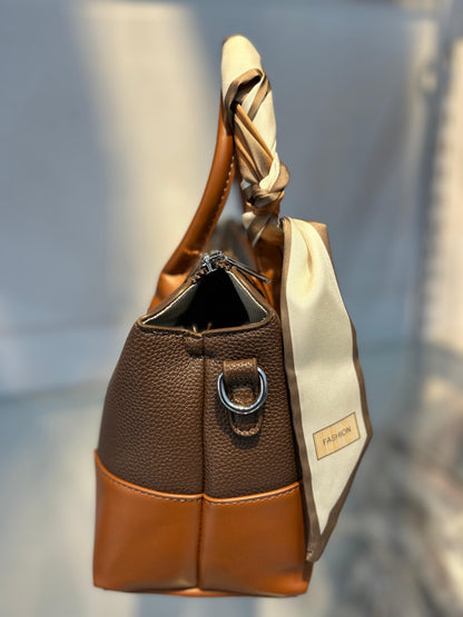 Versatile & Vegan: The Detachable Scarf Handbag Coffee