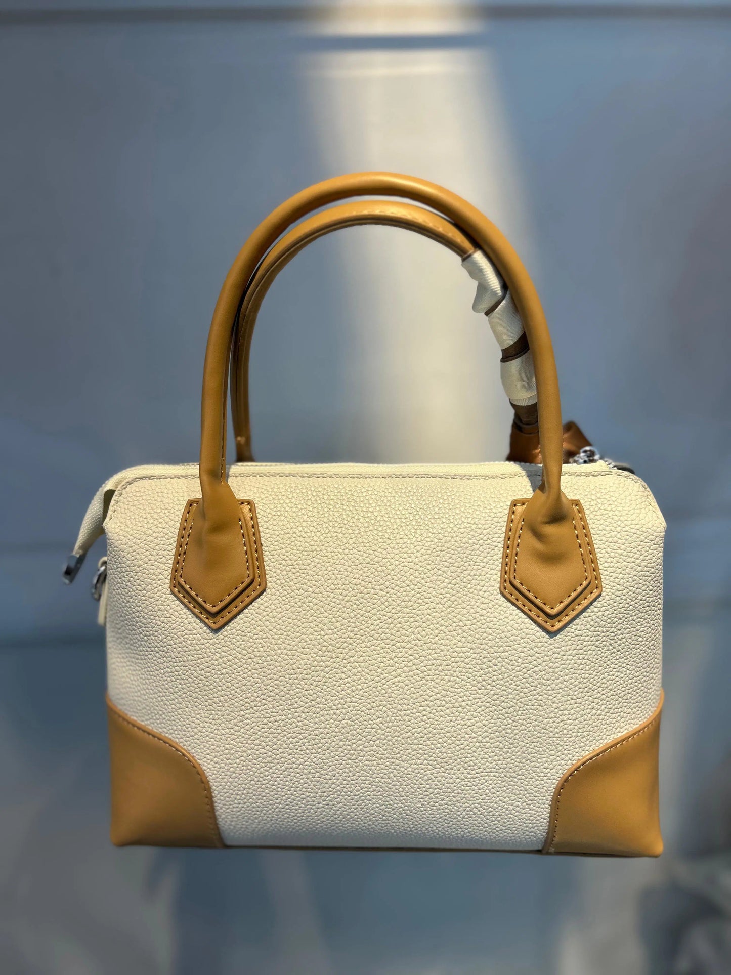 Versatile & Vegan: The Detachable Scarf Handbag White