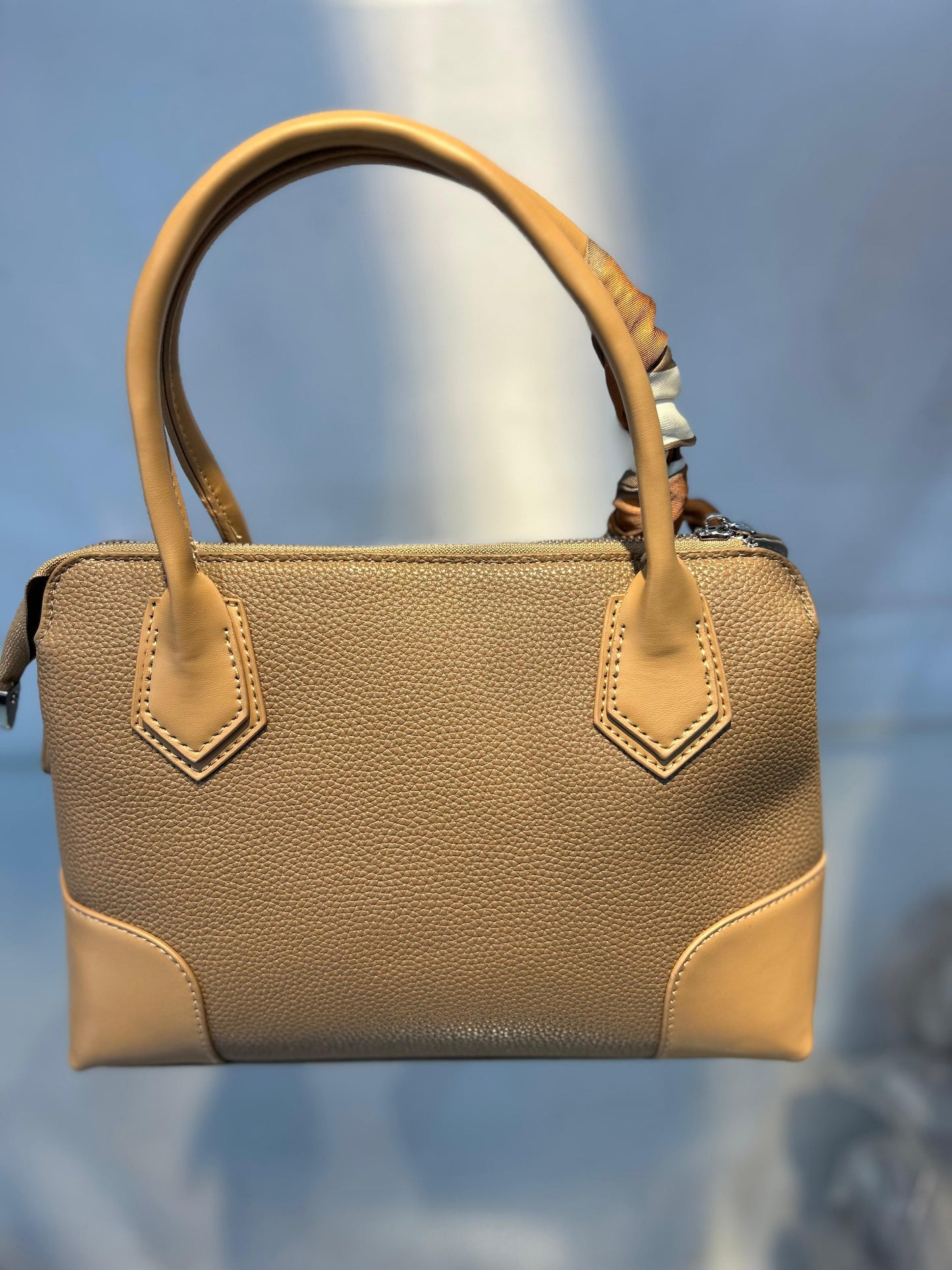 Versatile & Vegan: The Detachable Scarf Handbag Khakhi