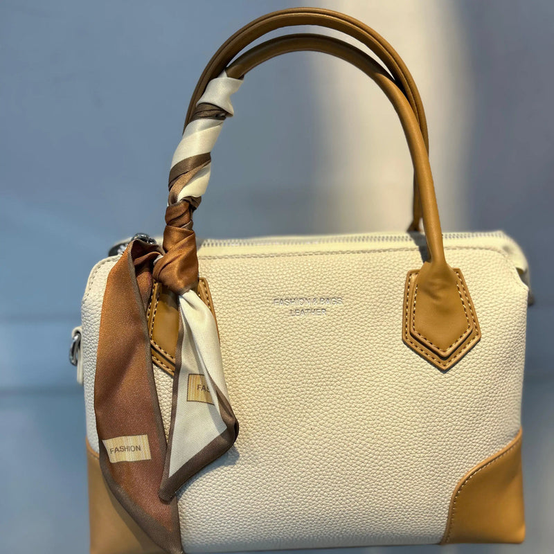 Versatile & Vegan: The Detachable Scarf Handbag White