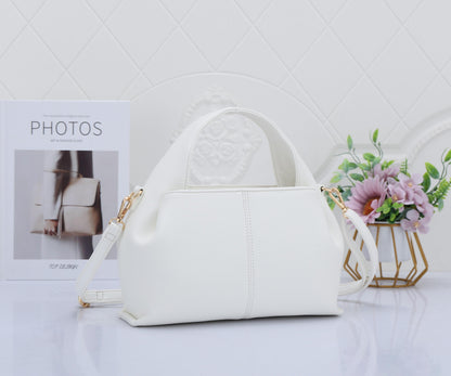 Premium Vegan Leather White Sling Vanilla Handbag