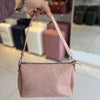 Pink Textured Vegan Leather Sling Bag | Zip Pocket