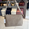 Beige Textured Vegan Leather Sling Bag | Zip Pocket