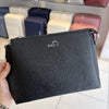 Black Textured Vegan Leather Sling Bag | Zip Pocket