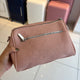 Pink Textured Vegan Leather Sling Bag | Zip Pocket-02 image 2