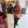 Pink Textured Vegan Leather Sling Bag | Zip Pocket-02