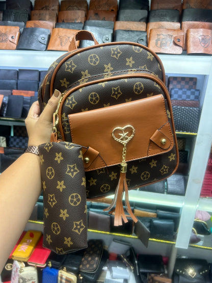 Chic & Playful Monogram Mini Backpack with Tassel Charm