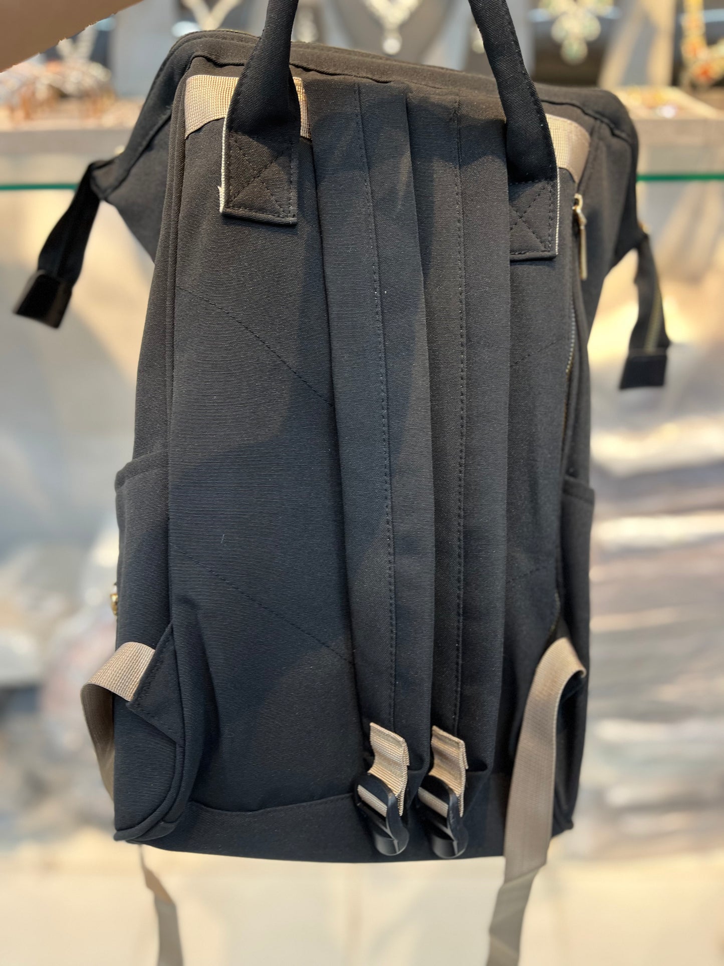 Luxe Imported Satin Water-Resistant Commuter Backpack with Thermal & Smart Storage Black