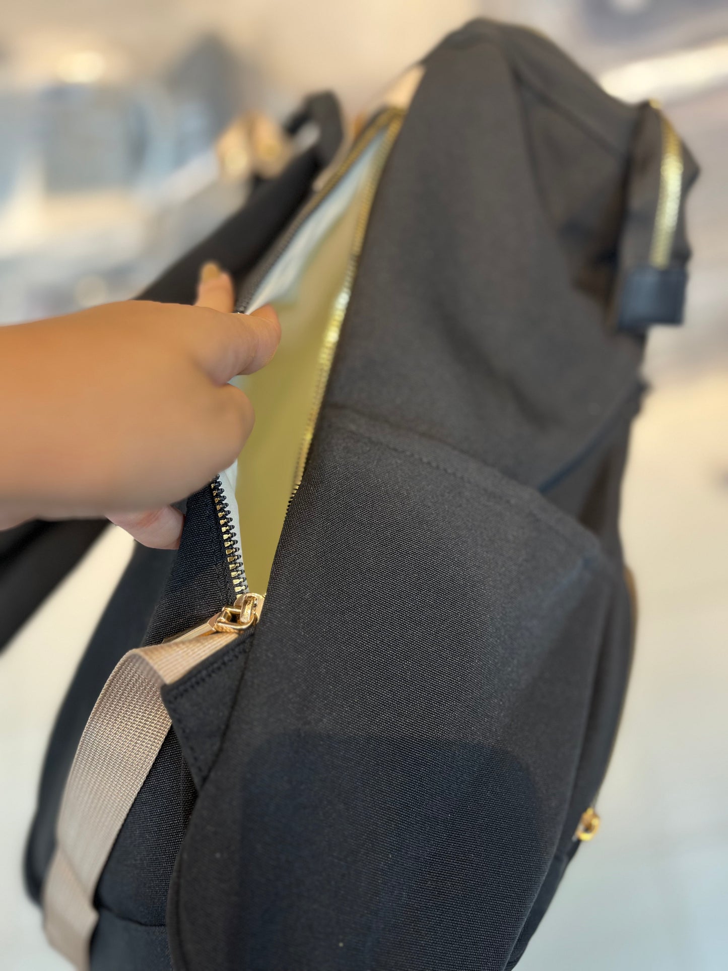 Luxe Imported Satin Water-Resistant Commuter Backpack with Thermal & Smart Storage Black