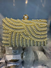 Gold Pearl Embellished Party Clutch with Sling and Kada