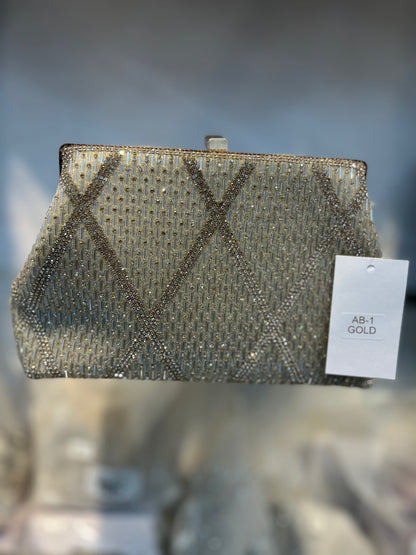 The Opulent Beaded Clutch Golden