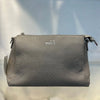 Grey Textured Vegan Leather Sling Bag | Zip Pocket