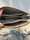 Grey Textured Vegan Leather Sling Bag | Zip Pocket