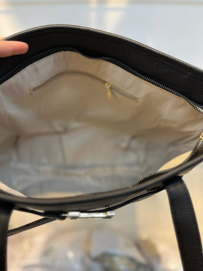 Structured Black Handbag with Gold Buckle | Perfect for Everyday Style