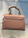 Elegant Pink Faux Leather Top Handle Bag with Scarf Accent - Perfect for a Fashionable Look 02