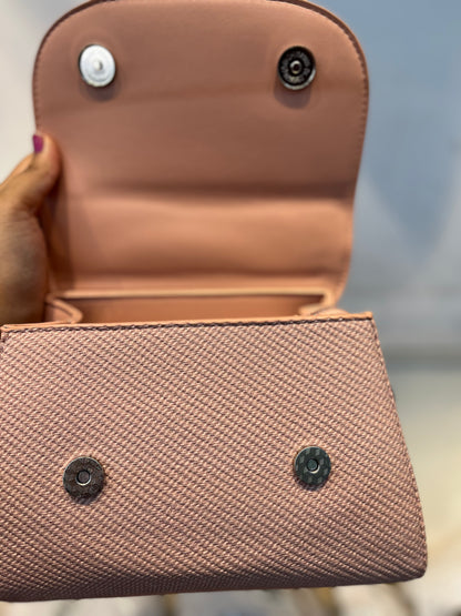 Elegant Pink Faux Leather Top Handle Bag with Scarf Accent - Perfect for a Fashionable Look 02