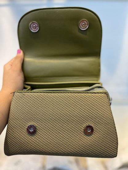 Elegant Green Faux Leather Top Handle Bag with Scarf Accent - Perfect for a Fashionable Look 02