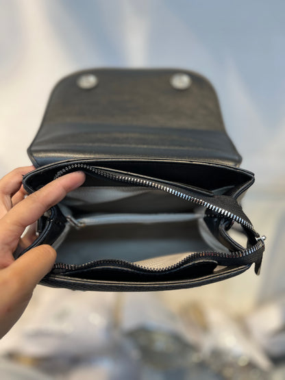 Elegant Black Faux Leather Top Handle Bag with Scarf Accent - Perfect for a Fashionable Look 02