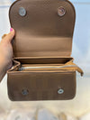 Elegant Deep Khakhi Faux Leather Top Handle Bag with Scarf Accent - Perfect for a Fashionable Look