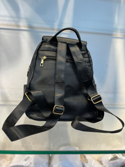 Elegant Faux Leather Women's Backpack with Charms