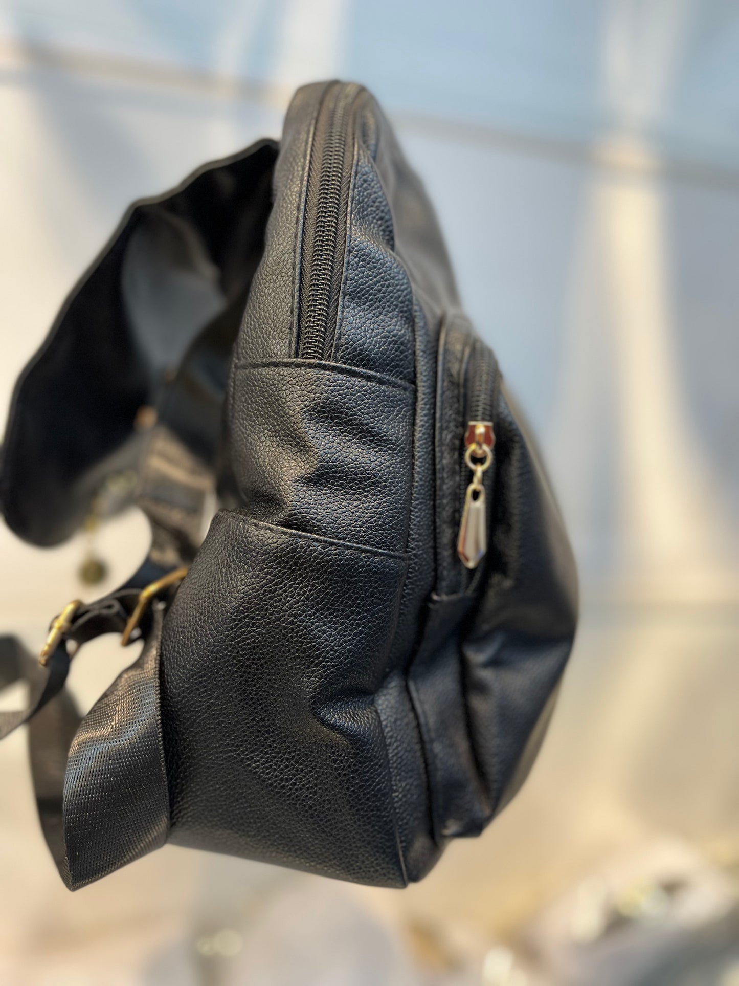 Elegant Faux Leather Women's Backpack with Charms