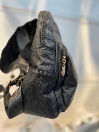 Elegant Faux Leather Women's Backpack with Charms