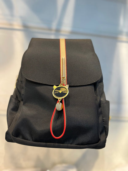 Water-Resistant Black Backpack with Imported Matte Fabric