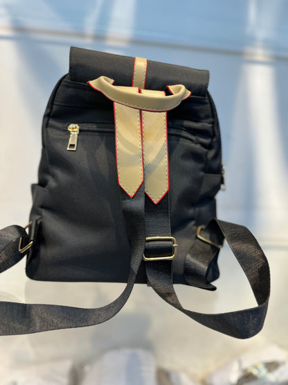 Water-Resistant Black Backpack with Imported Matte Fabric