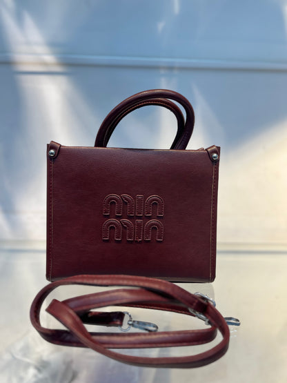 Minmin Claret Shade Faux Leather Handbag with Sling