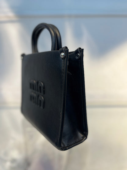 Minmin Black Faux Leather Handbag with Sling