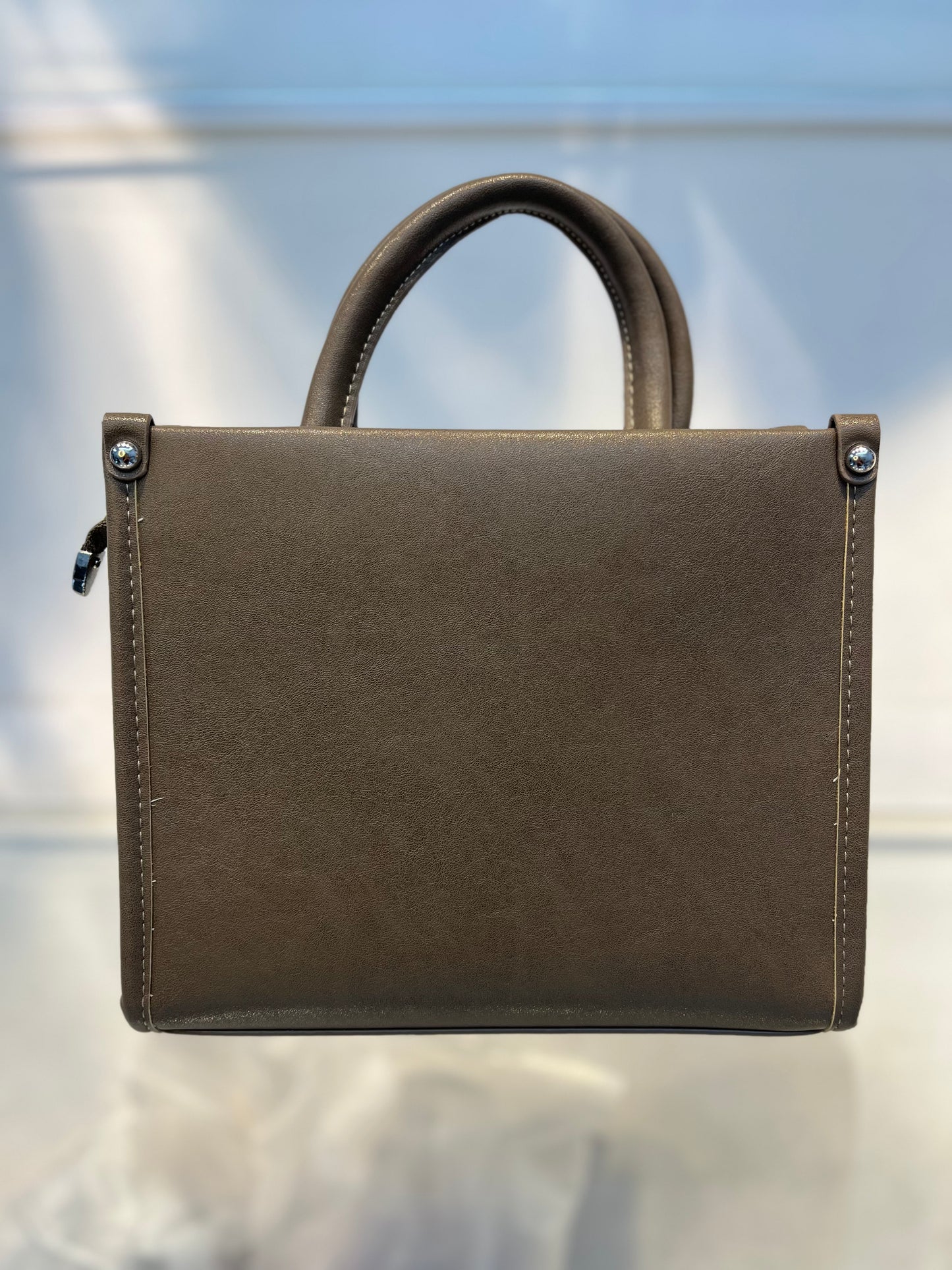 Minmin Grey Faux Leather Handbag with Sling