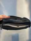 Black Textured Vegan Leather Sling Bag | Zip Pocket-02